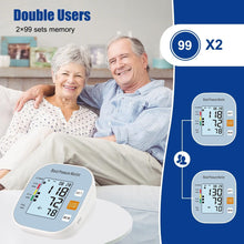 Load image into Gallery viewer, Blood Pressure Monitor for Home Use - Automatic BP Machine with Large Backlit Display High Accuracy for 2 Users with 22-42cm Arm Cuff &amp; Storage Bag, Blue
