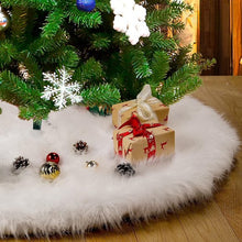 Load image into Gallery viewer, Swfoer 36 inch Christmas Tree Skirt Fur Xmas Tree Skirt Christmas Decorations Holiday Tree Ornaments Tree Mat Base Cover for Christmas Home Party Decorations, White

