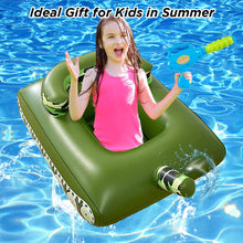 Load image into Gallery viewer, Pool Floats Tank Kids Pool Toys with Squirt Gun Inflatable Ride-on for Toddlers Kids Aged 3 4 5 6 7 8 Years

