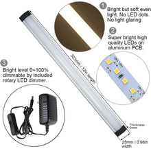 Load image into Gallery viewer, Kibhous 6 Pcs LED Under Cabinet Lights Rigid Bar Kit, Can Plugged or Directly Connected to an LED Driver, Super Bright Connectable Lighting Strip Suitable for Kitchen Cabinets, Counters, Cold White
