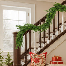 Load image into Gallery viewer, Swfoer 2 Pcs 6Feet Christmas Garlands, Norfolk Pine Garland,Real Touch Winter Green Pine Garland, Indoor, Outdoor Christmas Decorations

