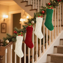 Load image into Gallery viewer, Movsou 4PACK Christmas Stockings, Knitted Stocking for Holiday Christmas Party Family Decorations (Red White Green)
