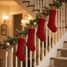 Load image into Gallery viewer, Movsou 4PACK Christmas Stockings, Knitted Stocking for Holiday Christmas Party Family Decorations (Red )
