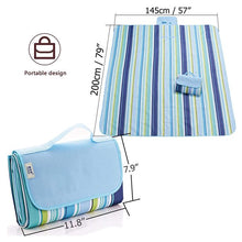 Load image into Gallery viewer, Picnic Mat 57''x79'' Picnic Blanket Striped Handy Beach Mat Sandproof and Waterproof for Picnic, Beaches, RVing, and Outings
