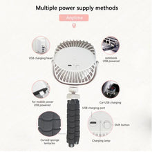 Load image into Gallery viewer, Portable Battery Powered Stroller Fan,Mini Handheld Personal USB Fan,Car Seat Baby Fan with Flexible Tripod,360°Camping Rotatable，Carseat, Bike, Beach, Bedroom
