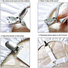 Load image into Gallery viewer, 4 Pieces Sheet Holder Sheet Strap Clip Triangle Bed Sheet Fasteners Straps White
