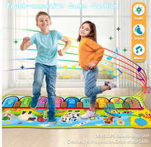 Load image into Gallery viewer, Kids Musical Dance Mat with 6 Animal Sounds Blanket Touch Playmat, Early Education Toys Gift for Girls Boys
