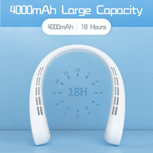 Load image into Gallery viewer, Hand-free Bladeless Neck Fan, Wearable Personal Cooling Fan, USB Rechargeable, 3 Speeds, Lower Noise, 2400mAh Battery Operated Portable Neck Fan for Both Outdoor &amp; Indoor Use
