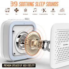 Load image into Gallery viewer, Corlitec White Noise Machine with Night Light, High Fidelity Sound Machine with 39 Sleep Soundtracks for Sleep &amp; Relaxing, Compact Sleep Machine with Timer for Home, Nursery, Office, and Travel
