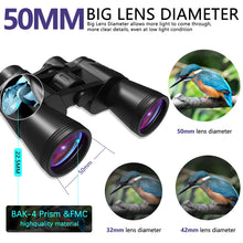 Load image into Gallery viewer, 20x50 High Power Binoculars for Adults, Compact Waterproof Binoculars for Bird Watching Hunting Travel Football Games Stargazing - BAK4 Prism FMC Lens
