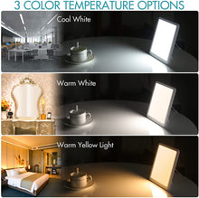 Load image into Gallery viewer, Light Therapy Lamp, UV-Free 15000 Lux Simulated Sunlight, 3 Color Temperature, 5 Brightness Levels, 10-60min Adjustable Timer, 180° Rotatable Stand, Memory Function, Touch Control LED Lamp for Indoor
