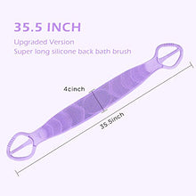 Load image into Gallery viewer, [Upgraded] Meidong Silicone Bath Body Brush 35.5 inch Sword Handle Back Scrubber for Shower, Exfoliating Lengthen, Easy to Clean, Lathers Well, Eco Friendly, Comfortable Massage for Shower (Purple)
