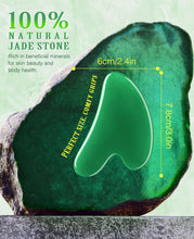 Load image into Gallery viewer, Gua Sha Facial Tool, LAMIBABY Gua Sha Scraping Massage Tool for Facial Body Skin, 100% Natural Jade Stone Guasha Board with Heart Shape for SPA Acupuncture Therapy Trigger Point Treatment, Ideal Gift
