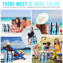 Load image into Gallery viewer, Mesh Beach Tote Bag with Cooler - Detachable Design with Picnic Cooler, Blue
