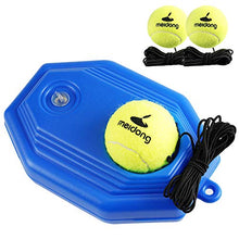 Load image into Gallery viewer, Meidong Tennis Trainer Rebound Baseboard With 3 long Rope Balls Great for Singles Training, Self-Study Practice, Tennis Training Tools for Kids Adults Beginners (Blue)
