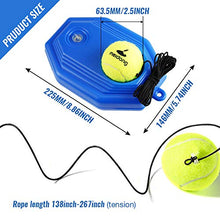 Load image into Gallery viewer, Meidong Tennis Trainer Rebound Baseboard With 3 long Rope Balls Great for Singles Training, Self-Study Practice, Tennis Training Tools for Kids Adults Beginners (Blue)
