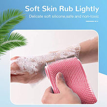 Load image into Gallery viewer, Silicone Bath Body Brush, Exfoliating Lengthen Silicone Body Back Scrubber, Easy to Clean, Lathers Well, Eco Friendly, Long Lasting, Comfortable Massage for Shower(Pink)

