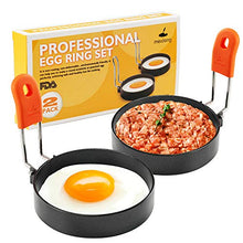 Load image into Gallery viewer, Stainless Steel Egg Rings, Round Breakfast Household Mold Tool Cooking, Non Stick Circle Shaper Egg Rings For Frying Meat Pie, Sandwiches, Egg Maker Molds Set (2 Pack)
