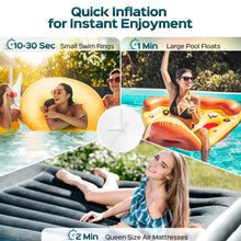 Load image into Gallery viewer, Swtroom Air Pump with 3 Nozzles Electric Air Pump Portable Quick-Fill Inflator Pumps for Air Mattress Beds, Airbed, Inflatable Pool Float, Black
