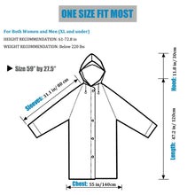 Load image into Gallery viewer, EVA Rain Poncho for Adults, 2 Pack Reusable Raincoat with Hoods and Sleeves Lightweight Rain, White
