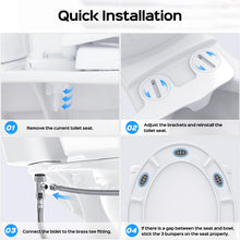 Load image into Gallery viewer, Bidet Toilet Seat Attachment, Non-Electric Self Cleaning Bidet with Posterior &amp; Feminine Wash, Bidet for Toilet with Adjustable Water Pressure and Brass Inlet
