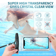 Load image into Gallery viewer, Universal Waterproof Phone Case Bag, FITFORT 4-Pack IPX8 Waterproof Phone Lanyard Pouch Compatible with iPhone 12/11 Pro Max/Pro/8 Plus, Galaxy S21/S20/S10/Note 20/10/9, OnePlus Phones up to 6.9"
