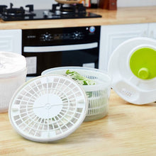 Load image into Gallery viewer, Salad Spinner, Vegetable Washer with Bowl, Anti-Wobble Tech, Lockable Colander Basket and Lid with Pull Cord - Lettuce Washer and Dryer
