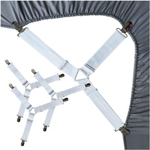 Load image into Gallery viewer, 4 Pieces Sheet Holder Sheet Strap Clip Triangle Bed Sheet Fasteners Straps White
