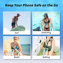 Load image into Gallery viewer, Waterproof Phone Bag IPX8 Cell Phone Pouch for Swimmers Divers Outdoor Beach Pool Shower Bath Hot Tub Water-activity, with Airbag Protection &amp; Secure Lock, Compatible with iPhone/Samsung Galaxy up to 7.0 IN (2 PCs in Black)
