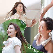 Load image into Gallery viewer, Hand-free Bladeless Neck Fan, Wearable Personal Cooling Fan, USB Rechargeable, 3 Speeds, Lower Noise, 2400mAh Battery Operated Portable Neck Fan for Both Outdoor &amp; Indoor Use
