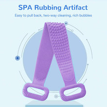 Load image into Gallery viewer, Meidong Silicone Bath Body Brush, Exfoliating Lengthen Silicone Body Back Scrubber, Easy to Clean, Lathers Well, Eco Friendly, Long Lasting, Comfortable Massage for Shower(Purple)
