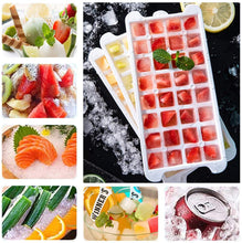 Load image into Gallery viewer, Ice Cube Trays 4 Pack (128 Ice Cubes), Stackable Silicone Bottom Ice Trays Ice Cube Molds Container Set with Airtight Lid
