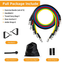 Load image into Gallery viewer, Exercise Resistance Bands with Handles - 5 Fitness Workout Bands Stackable up to 150 lbs
