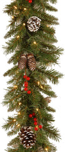 Load image into Gallery viewer, 18ft Christmas Garland with Battery Operated 50 LED Lights and Timer Snow Flocked Christmas Decorations Xmas Garland for Stairs Fireplaces Wall Door Xmas Garland
