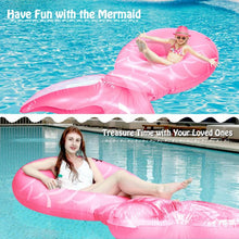 Load image into Gallery viewer, Inflatable Mermaid Pool Float, Fun Water Toy for Kids Adults Women, 86.6''×45.3''×17.7'' Giant Water Float for Summer Parties in Pools &amp; Beach
