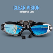 Load image into Gallery viewer, Swimming Goggles SWTROOM Swim Cap with Protection Case Nose Clip Ear Plugs for Adult Men Women
