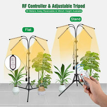 Load image into Gallery viewer, LED Grow Lights for Indoor Plants Full Spectrum Plant Light with 4-Head LED Grow Light, 15-60 in Adjustable Tripod Stand, Red Blue with Remote Control
