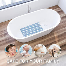 Load image into Gallery viewer, Bathroom Non Slip Shower Mat, 30L x 17W Inch Super Soft PVC Bath Mat with Suction Cup, Soft Bathroom Mat with Drain Hole, Blue
